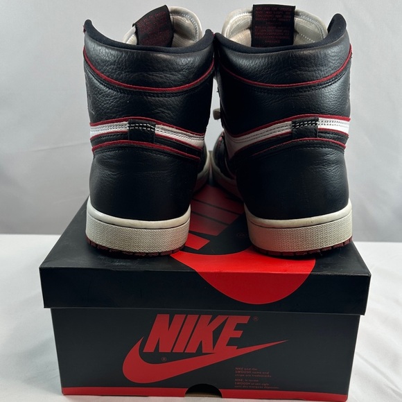 Nike Air Jordan 1 Retro High OG Black/Gym Red-White Sneakers - Picture 6 of 16